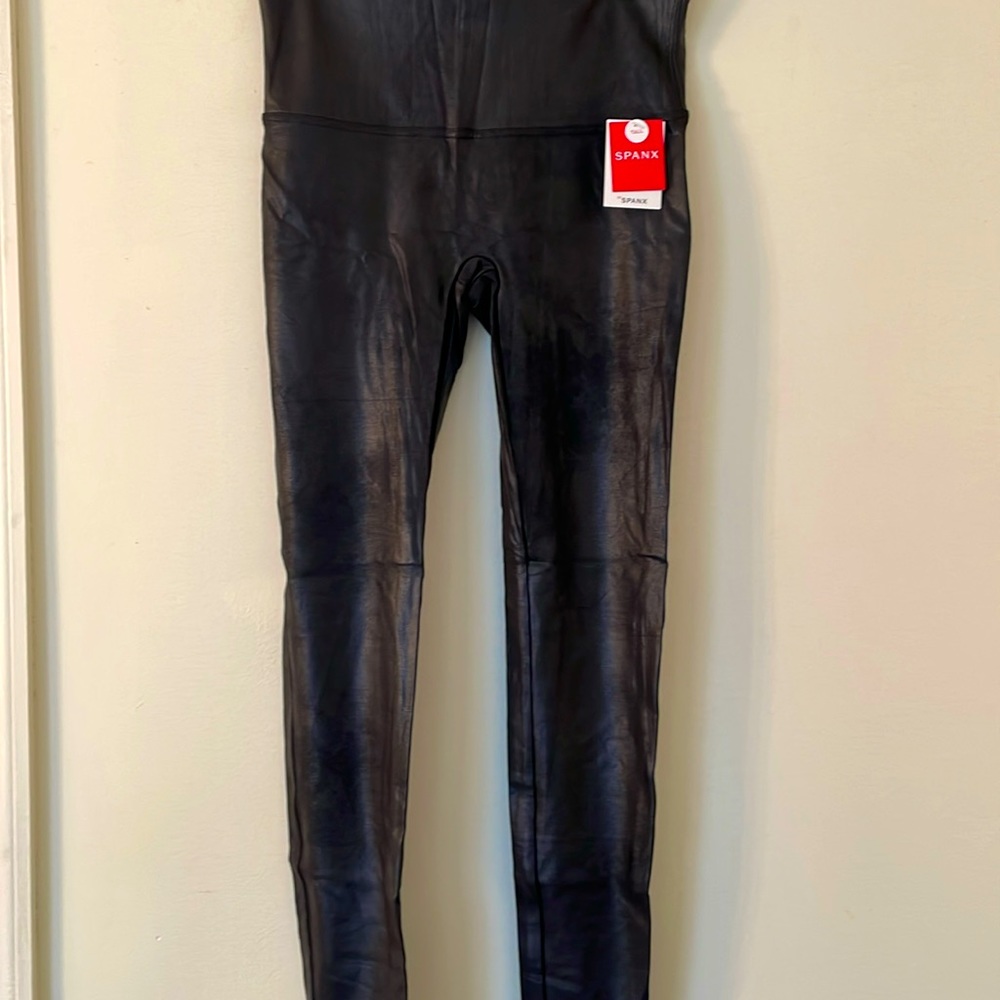 Spanx Faux Black Leather Leggings